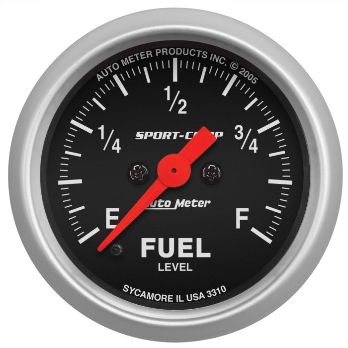 AutoMeter Sport Comp 52mm Full Sweep Electronic Fuel Level Programmable Empty-Full Range Gauge