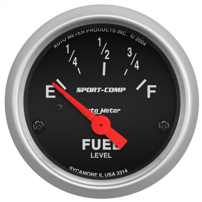 AutoMeter Sport Comp 52mm Short Sweep Electronic Fuel Level Gauge, 0-90 ohm