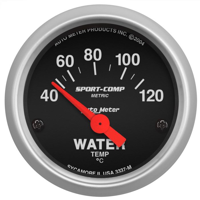 AutoMeter Sport-Comp 52mm 40-120 Degree Short Sweep Electronic Water Temperature Gauge