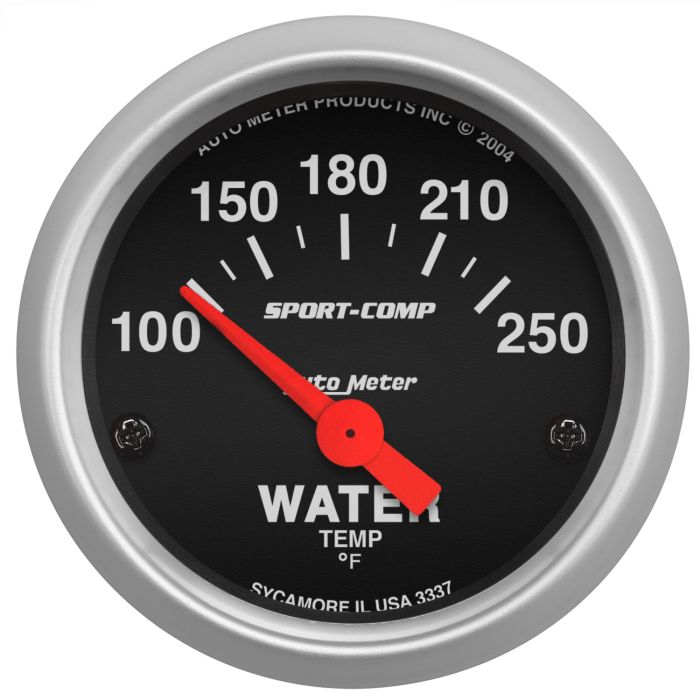 AutoMeter Sport-Comp 52mm 100-250 Deg F Electronic Water Temp Gauge