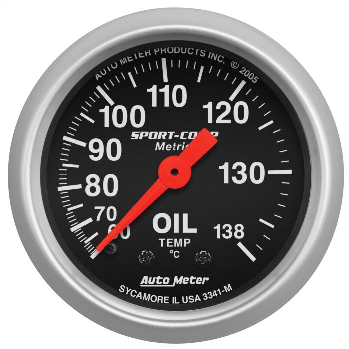 AutoMeter Sport 2in Oil Temp Metric, 60-140c. Mech Product Name: AM Sport-Comp Gauges