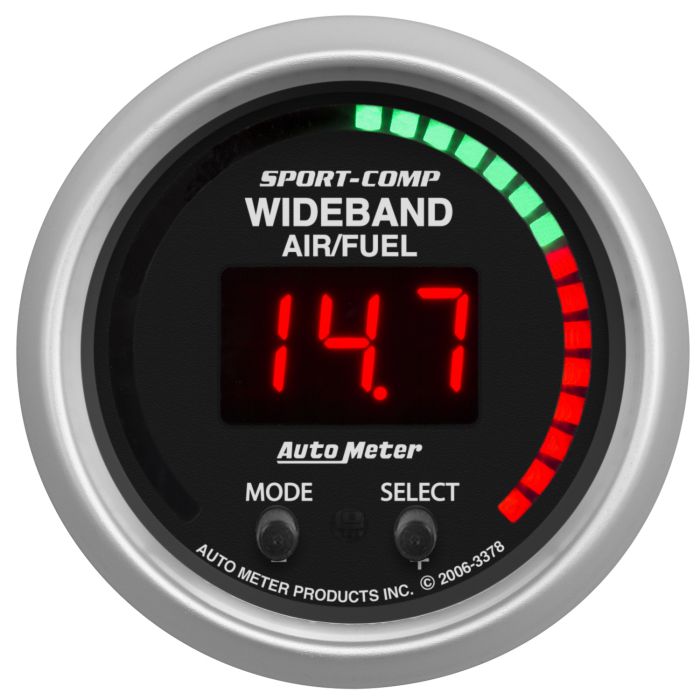 AutoMeter Sport-Comp 52mm Air/Fuel Ratio Pro Plus Digital w/ Peak & Warning Gauge
