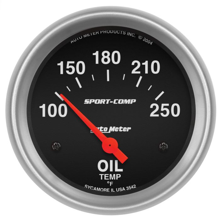 AutoMeter Gauge Oil Temp 2-5/8in. 100-250 Deg. F Electric Sport-Comp