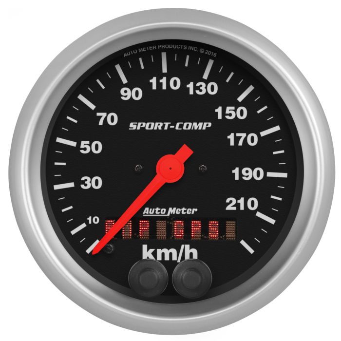 AutoMeter Sport-Comp 3-3/8in. 0-225KM/H (GPS) Speedometer Gauge